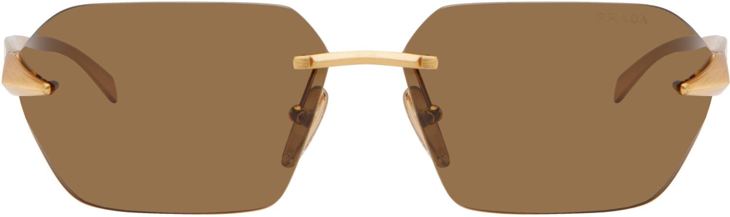 Солнцезащитные очки с металлической оправой в золотой оправе Prada Eyewear, Satin yellow gold/Dark brown
Солнцезащитные очки с металлической оправой в золотой оправе Prada Eyewear, Satin yellow gold/Dark brown