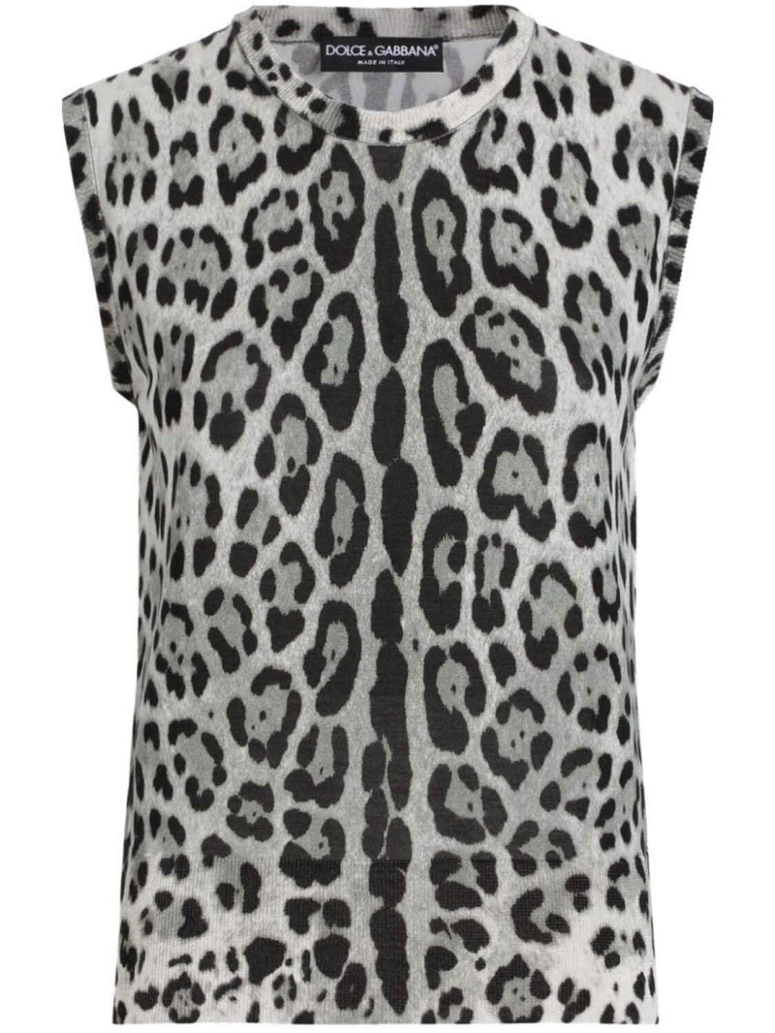 Майка с леопардовым принтом Dolce & Gabbana, черный 
Майка с леопардовым принтом Dolce & Gabbana, черный