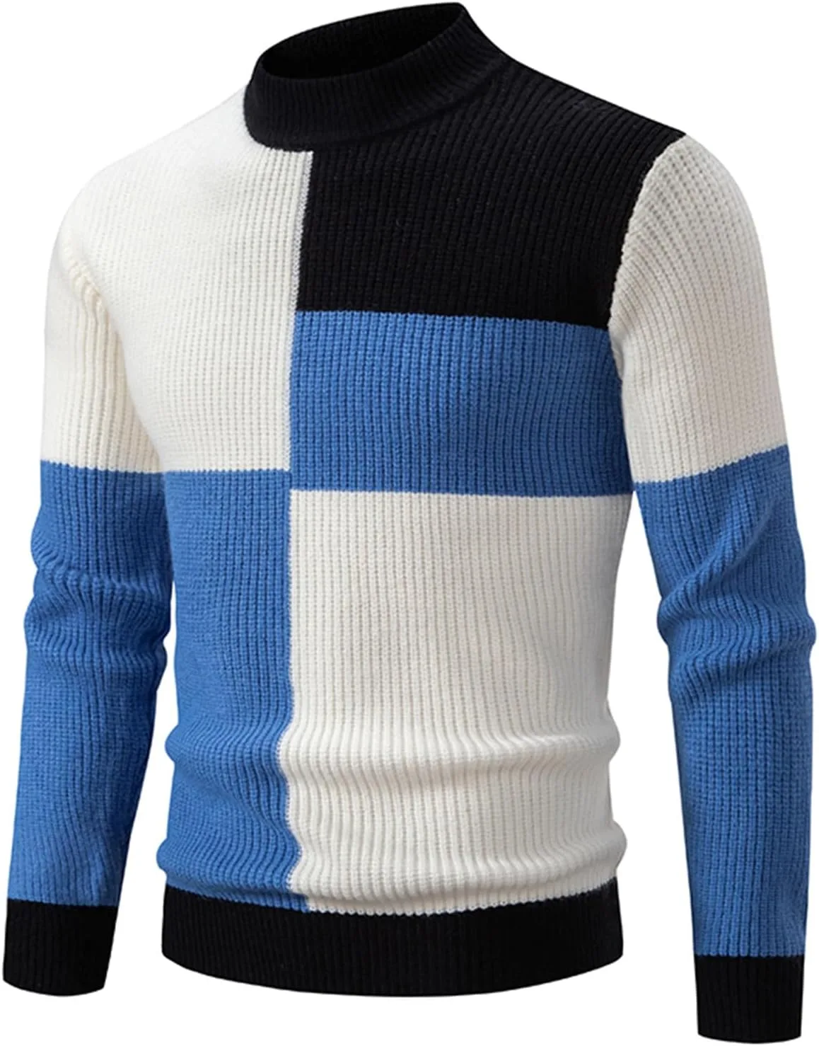 Мужской свитер с цветными блоками, рифленый вязки, круглый вырез, длинный рукав AQAYL
Мужской свитер с цветными блоками, рифленый вязки, круглый вырез, длинный рукав AQAYL
