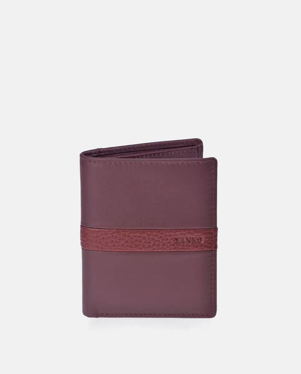 Мужской кошелек-портмоне YANKO из черной кожи, бордовый
Мужской кошелек-портмоне YANKO из черной кожи, бордовый