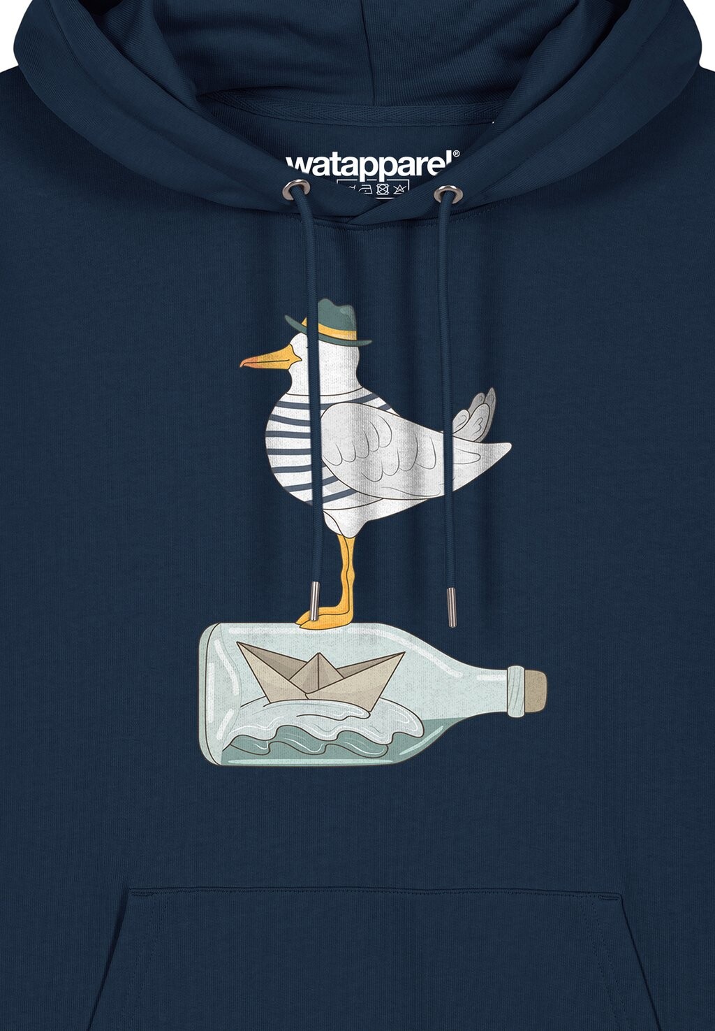 Толстовка с капюшоном MÖWE MIT HUT watapparel, темно-синий 
Толстовка с капюшоном MÖWE MIT HUT watapparel, темно-синий