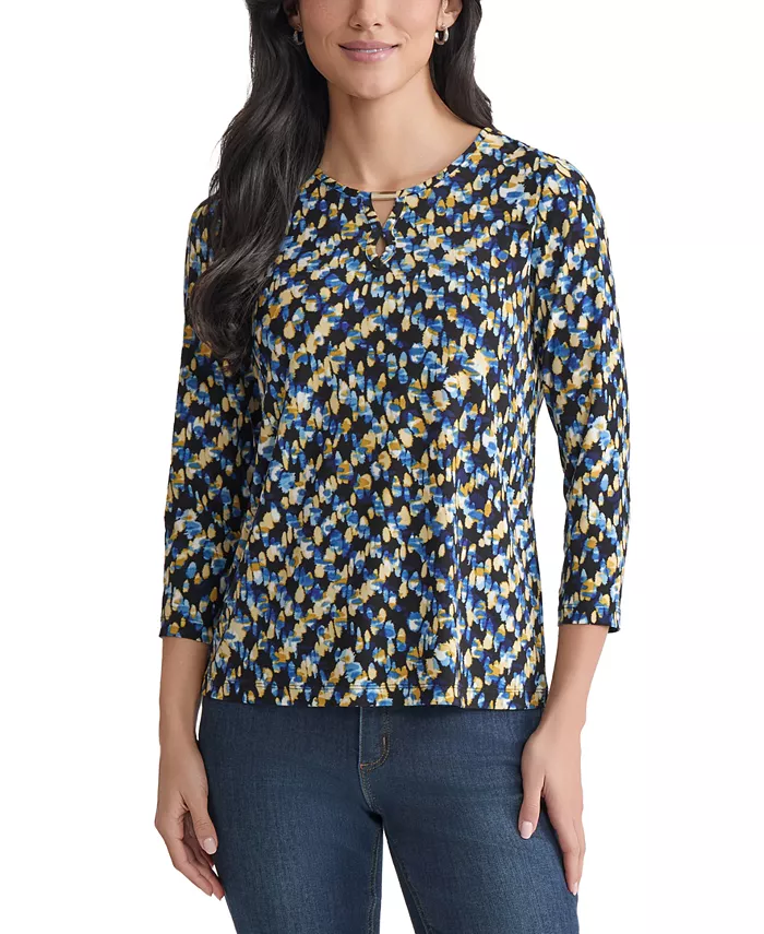 Миниатюрный топ с принтом и вырезом-замочной скважиной Jones New York, черный
Миниатюрный топ с принтом и вырезом-замочной скважиной Jones New York, черный