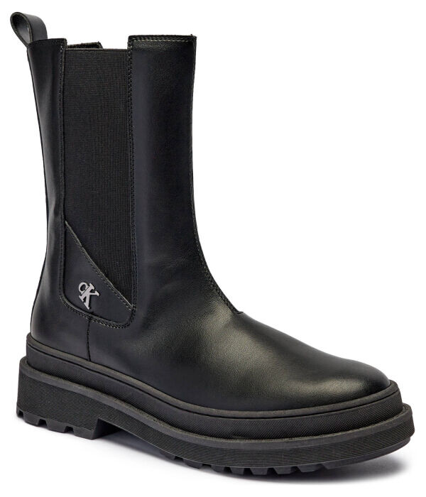 Ботинки детские челси Calvin Klein Jeans высокие с монограммой, черный 
Ботинки детские челси Calvin Klein Jeans высокие с монограммой, черный