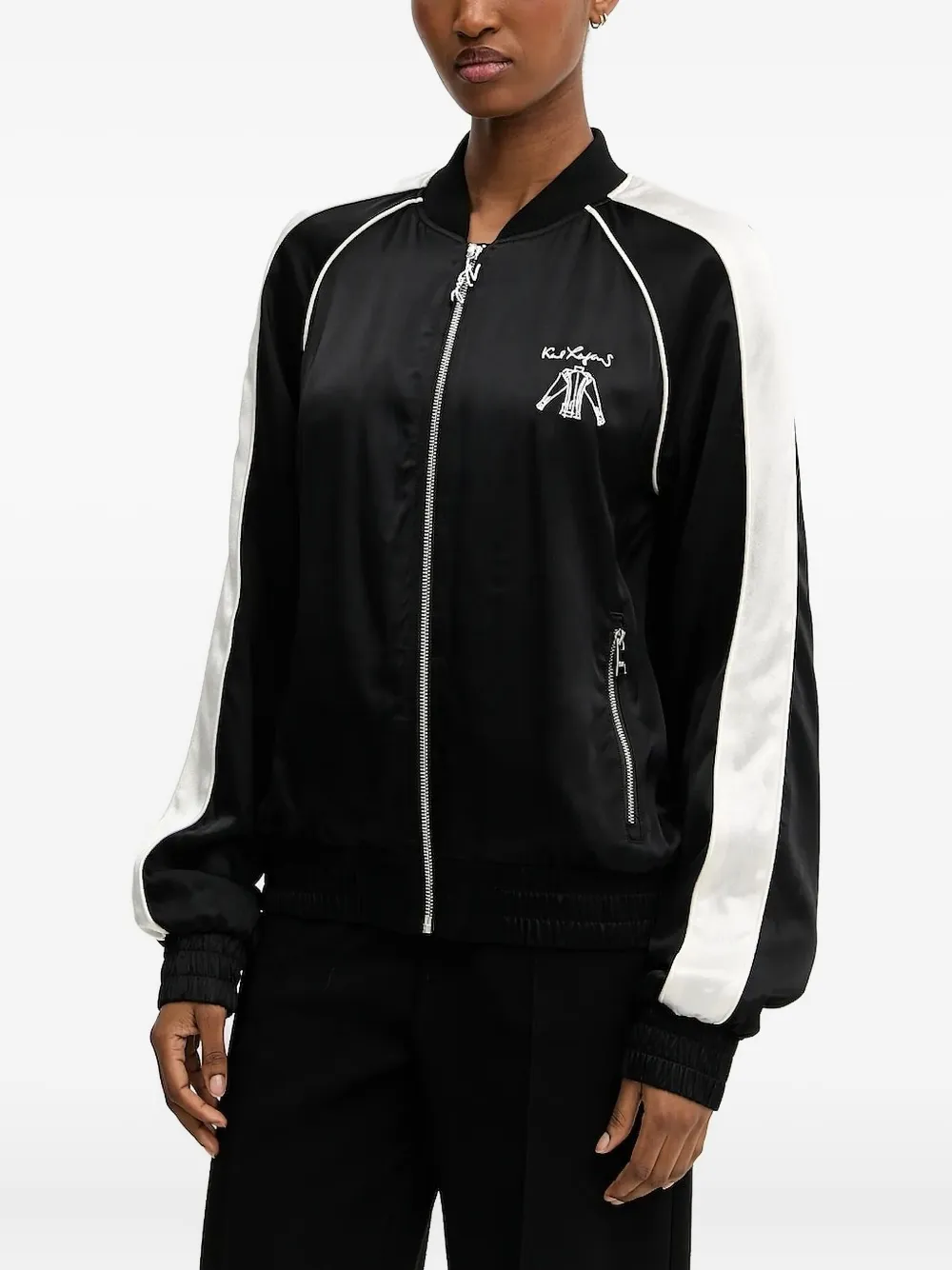 Вышитая куртка с атласными вставками KARL LAGERFELD, черный
Вышитая куртка с атласными вставками KARL LAGERFELD, черный