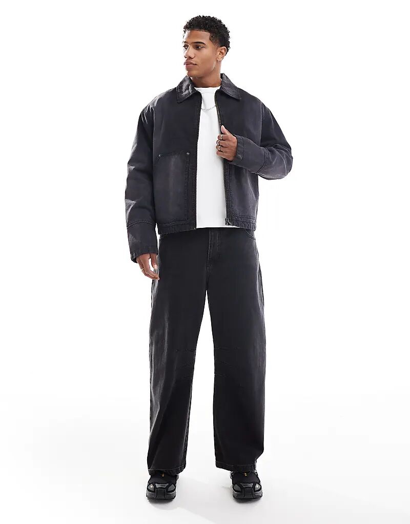 Джинсы ASOS DESIGN черного цвета с закругленными брючинами и декоративной строчкой
Джинсы ASOS DESIGN черного цвета с закругленными брючинами и декоративной строчкой