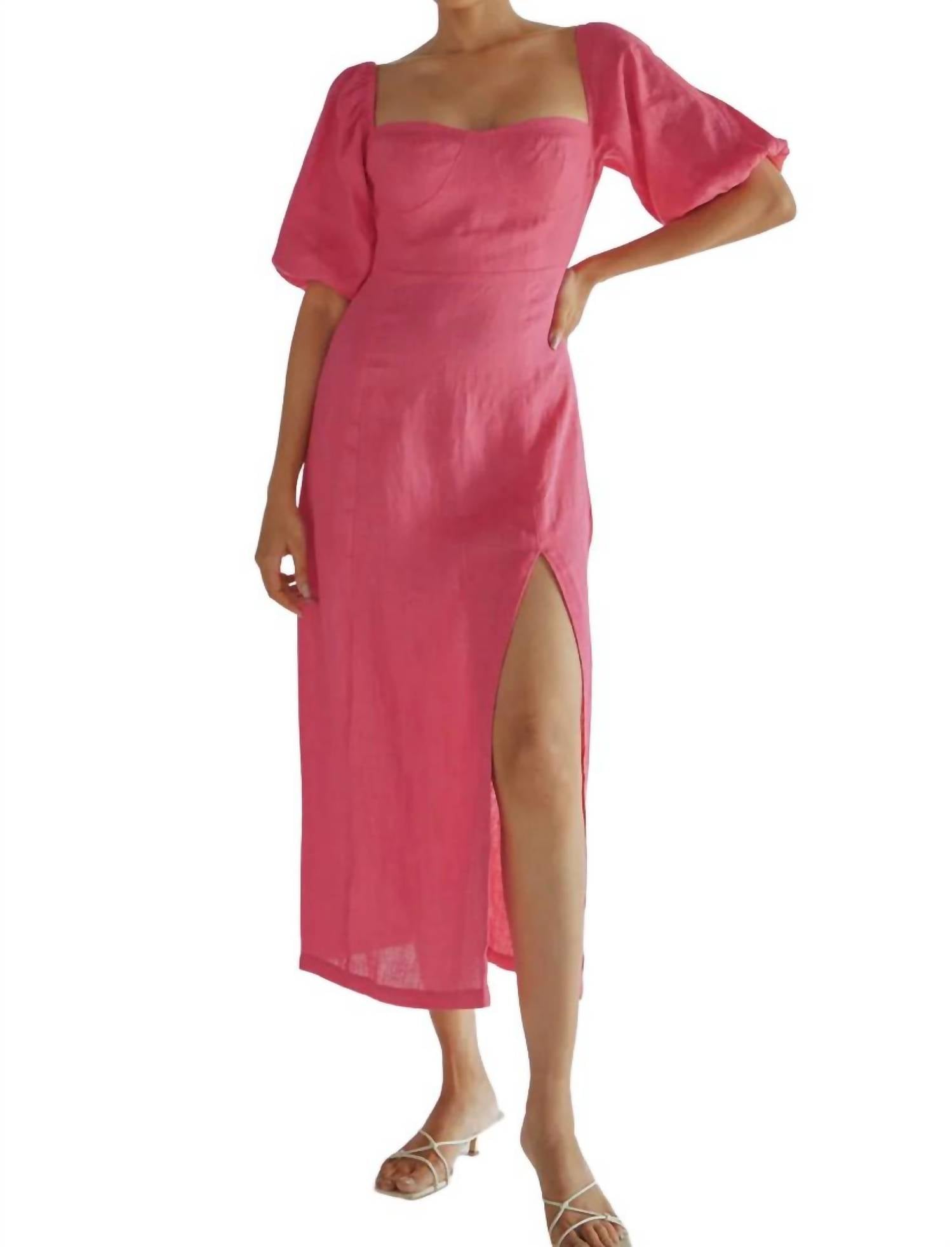 Платье миди из льна розового цвета Summer Away
Платье миди из льна розового цвета Summer Away