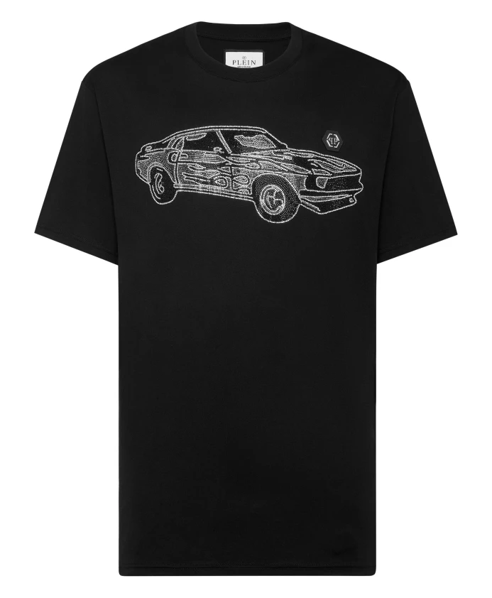 Футболка с круглым вырезом, украшенная стразами, с изображением гоночных автомобилей. Philipp Plein, черный
Футболка с круглым вырезом, украшенная стразами, с изображением гоночных автомобилей. Philipp Plein, черный
