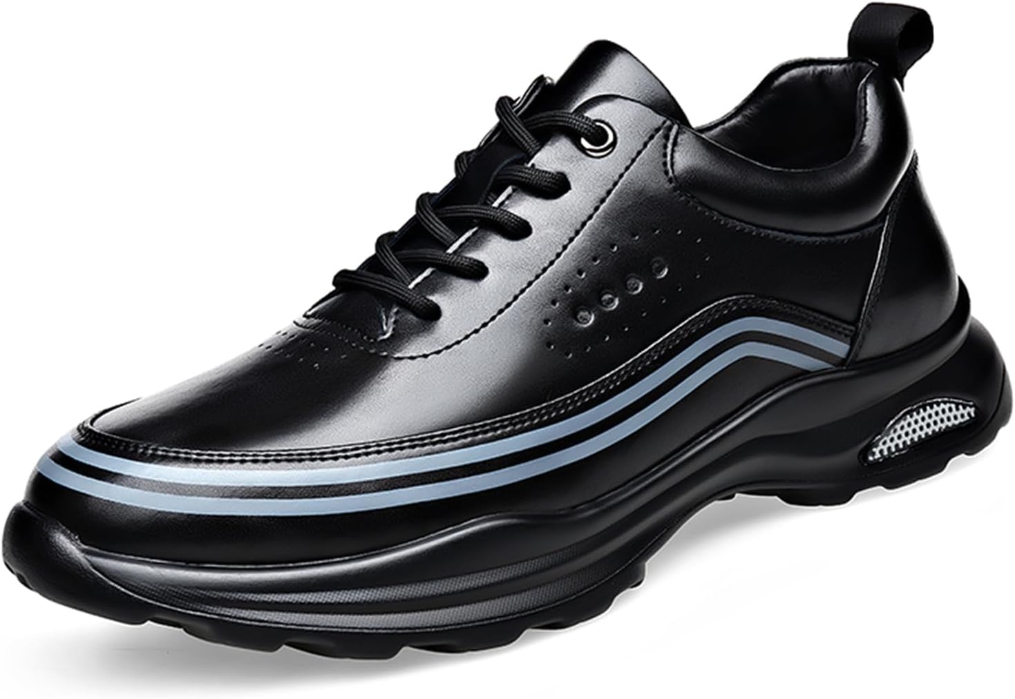 Мужские кожаные кроссовки на шнуровке, повседневные, легкие, с комфортной низкой подошвой, мягкой стелькой, для ходьбы, модные теннисные и беговые спортивные туфли Abborora, черный
Мужские кожаные кроссовки на шнуровке, повседневные, легкие, с комфортной низкой подошвой, мягкой стелькой, для ходьбы, модные теннисные и беговые спортивные туфли Abborora, черный