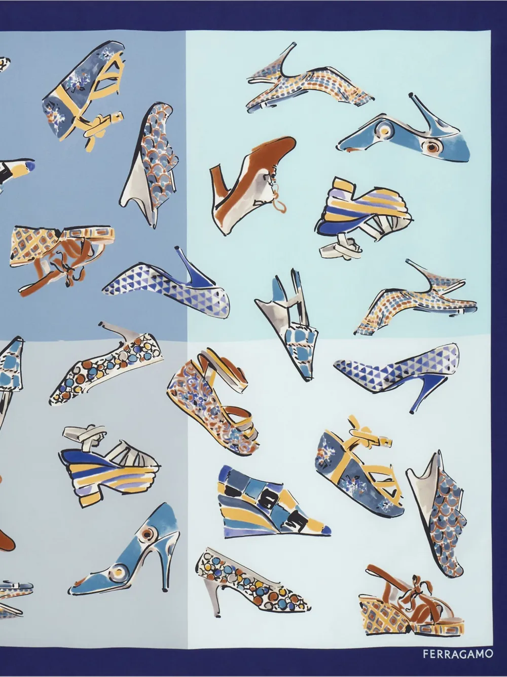 Шелковый платок с принтом Genio Ferragamo, синий
Шелковый платок с принтом Genio Ferragamo, синий