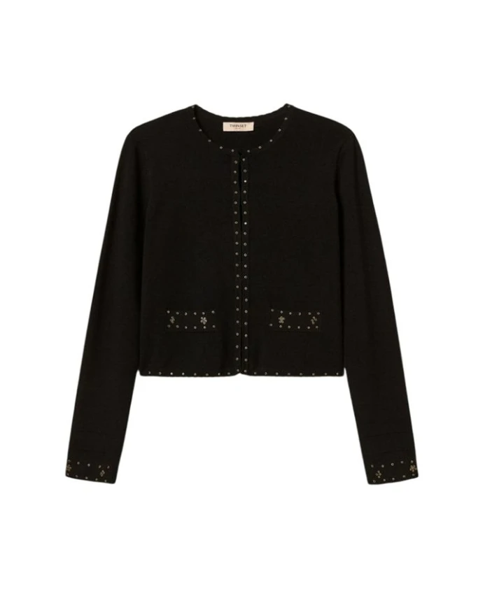 Кардиган со стразами Twinset, черный
Кардиган со стразами Twinset, черный