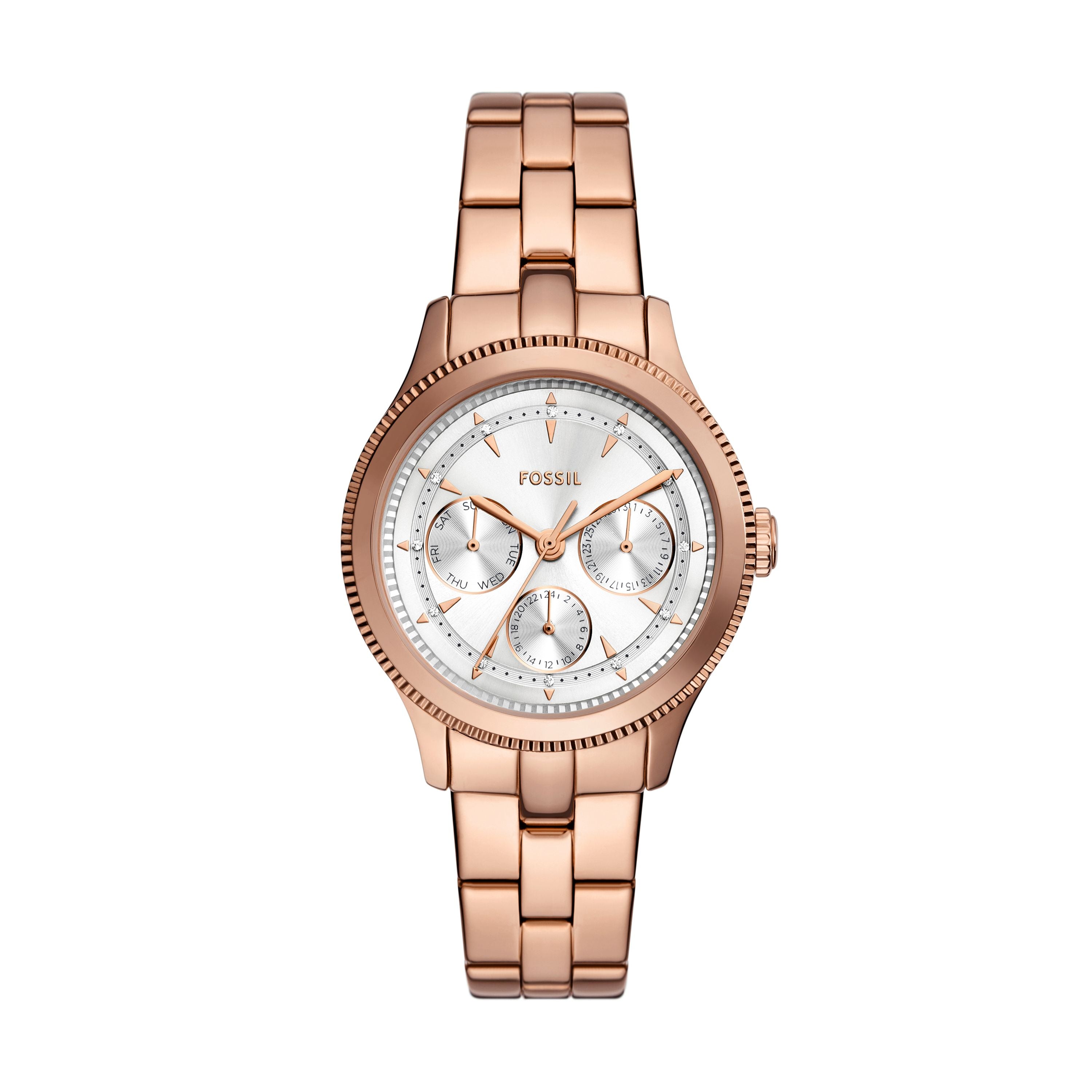 Женские многофункциональные часы Fossil Brynn из нержавеющей стали цвета розового золота
Женские многофункциональные часы Fossil Brynn из нержавеющей стали цвета розового золота