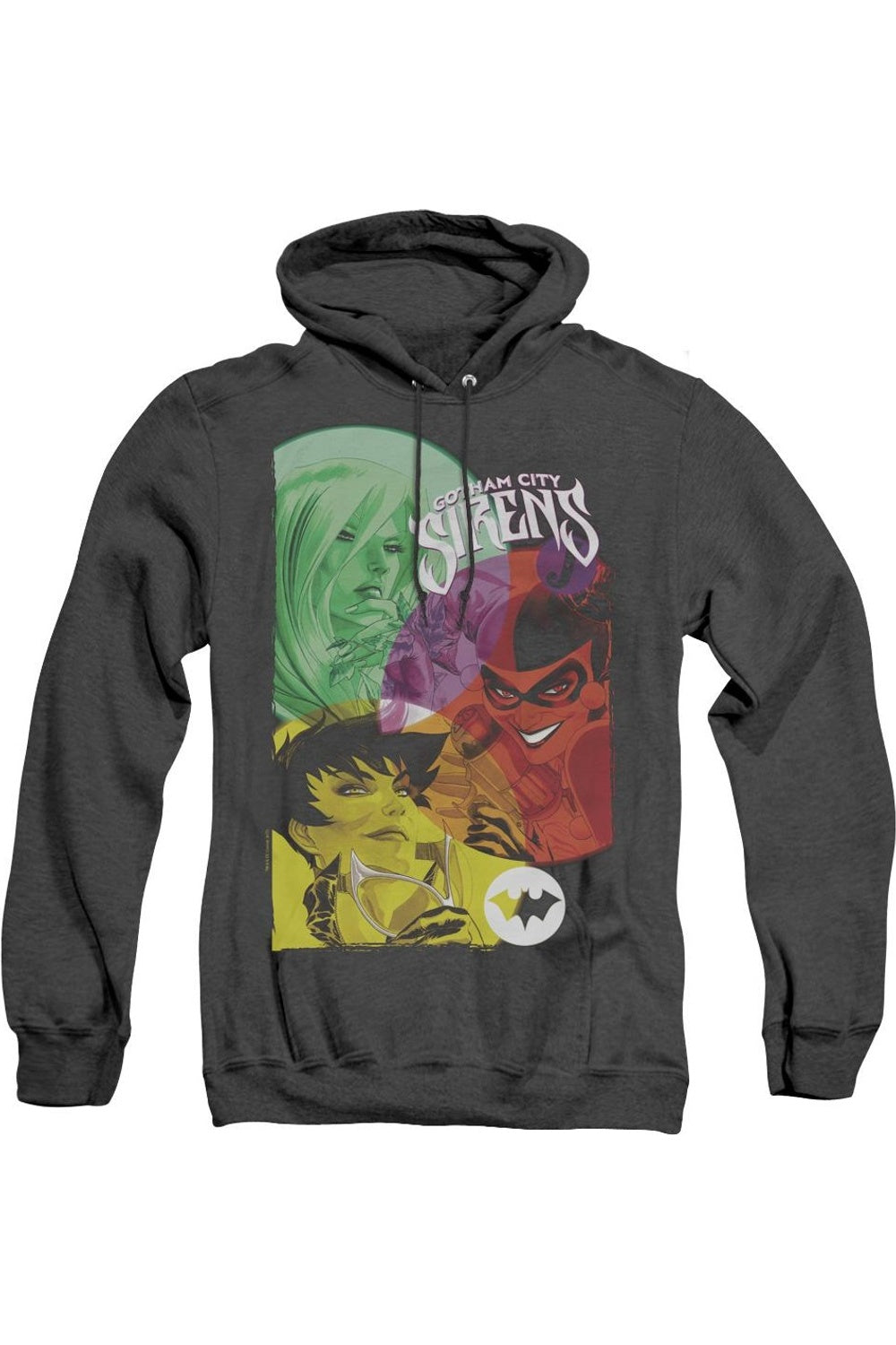 Толстовка с капюшоном Batman Gotham Sirens для взрослых Heather Gildan, черный 
Толстовка с капюшоном Batman Gotham Sirens для взрослых Heather Gildan, черный