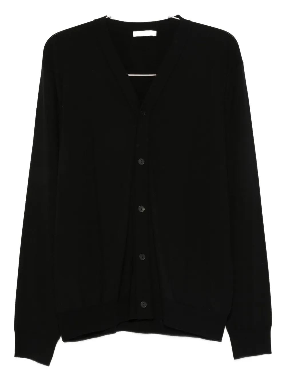 Шерстяной кардиган с пуговицами спереди THE ROW, черный 
Шерстяной кардиган с пуговицами спереди THE ROW, черный
