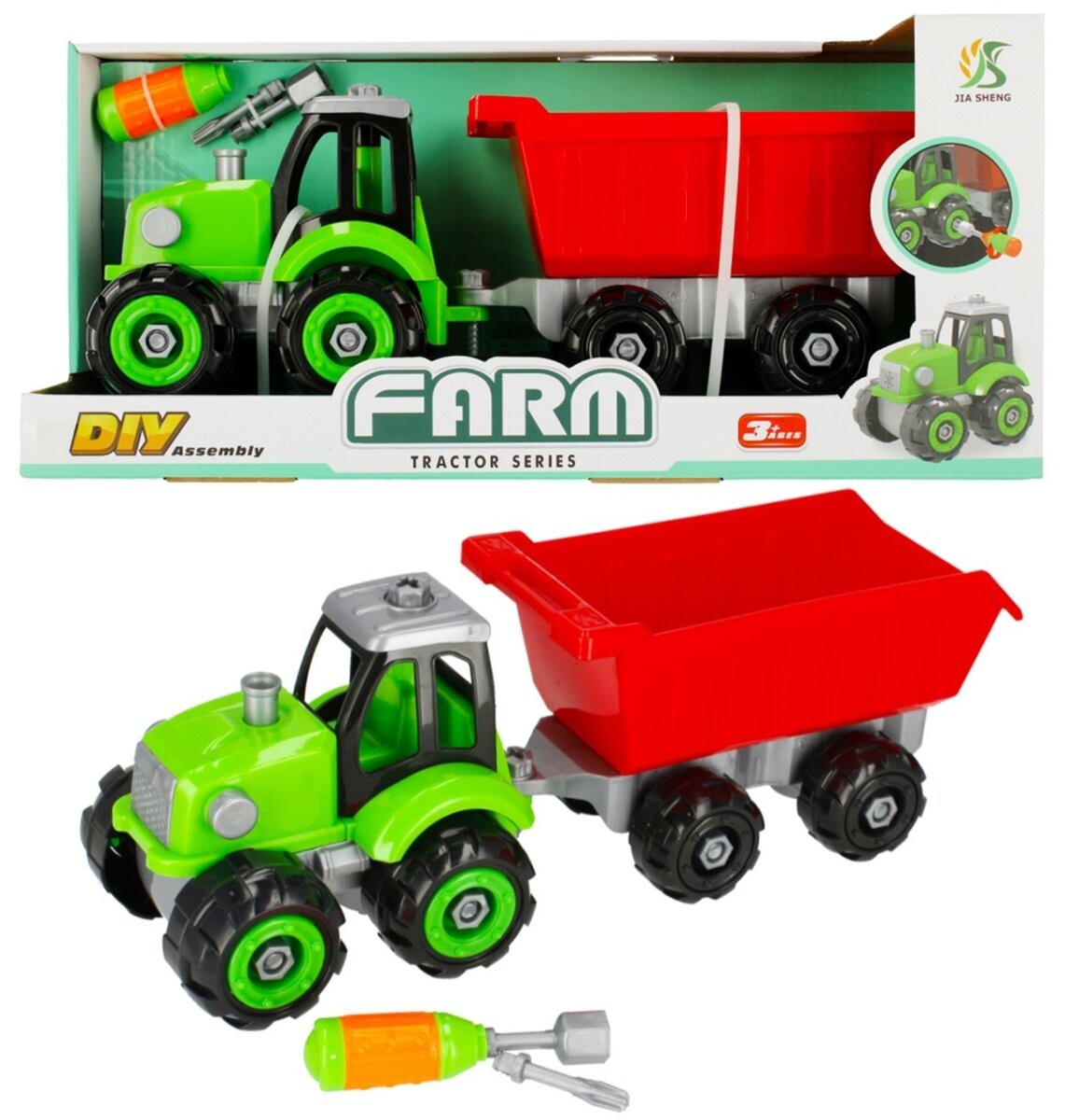 Поворотный трактор с красным прицепом Mega Creative
Поворотный трактор с красным прицепом Mega Creative