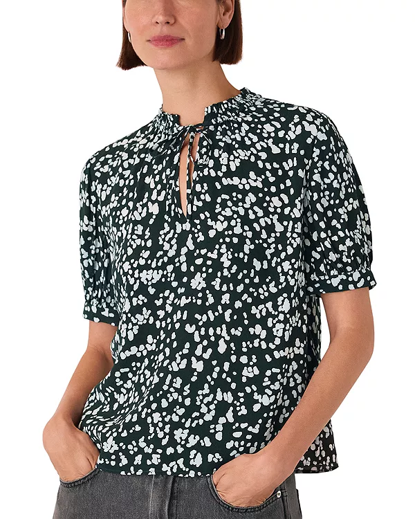 Блузка с анималистическим принтом и галстуком на шее Whistles, зеленый
Блузка с анималистическим принтом и галстуком на шее Whistles, зеленый