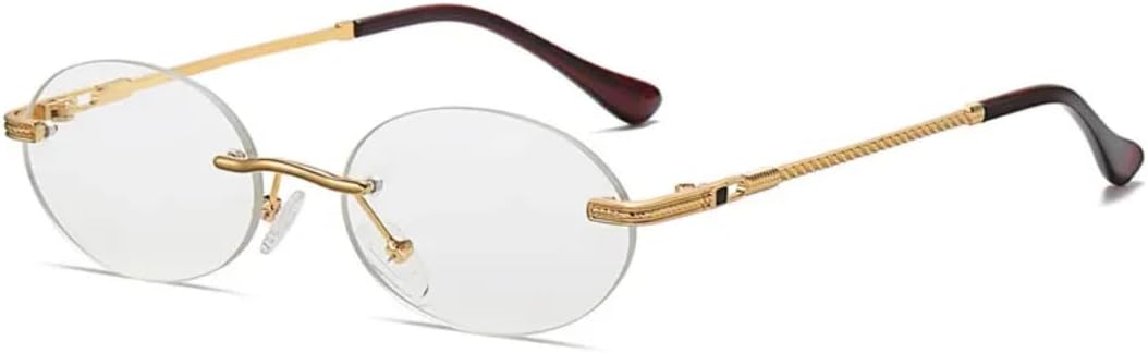 Ретро овальные солнцезащитные очки без оправы для мужчин, синие зеркальные, золотистые металлические, мужские круглые очки без оправы для женщин, защита от УФ-излучения UV400 SZVVBKK, Gold Transparent
Ретро овальные солнцезащитные очки без оправы для мужчин, синие зеркальные, золотистые металлические, мужские круглые очки без оправы для женщин, защита от УФ-излучения UV400 SZVVBKK, Gold Transparent