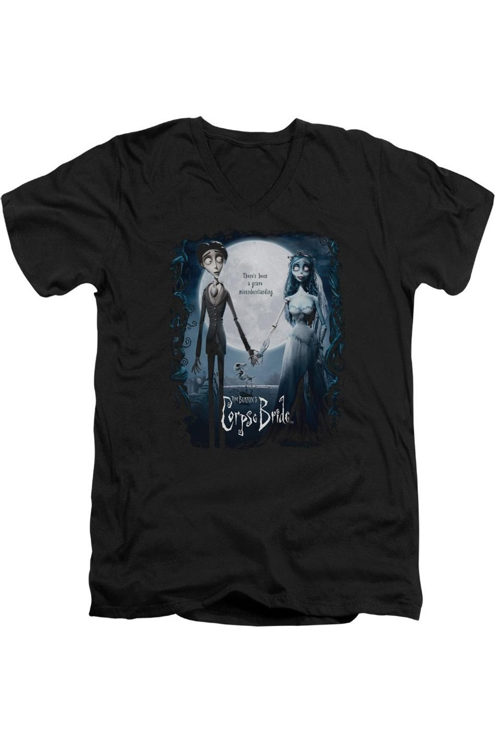 Футболка с коротким рукавом и V-образным вырезом для взрослых с постером «Труп невесты» Gildan, черный
Футболка с коротким рукавом и V-образным вырезом для взрослых с постером «Труп невесты» Gildan, черный