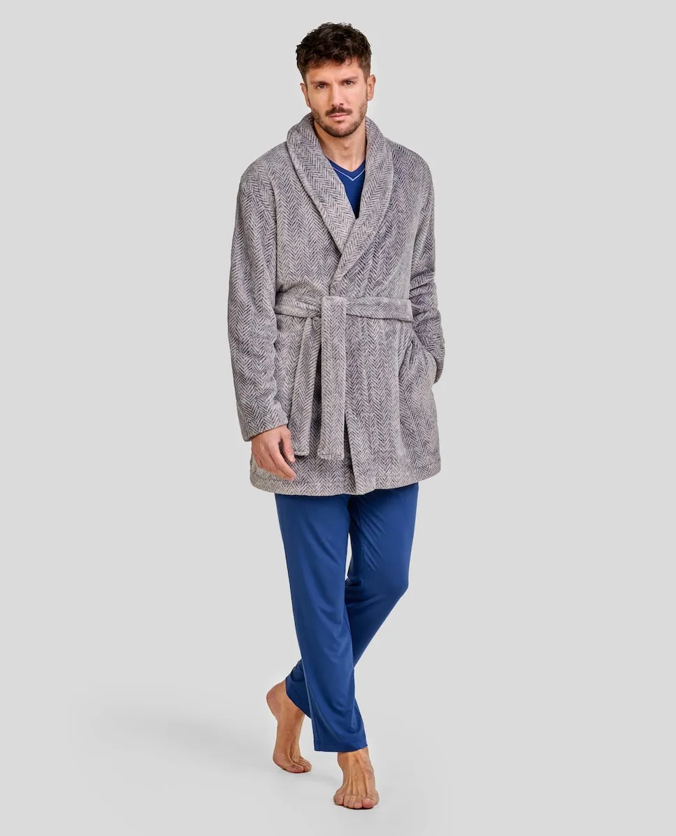 Мужской халат в елочку с поясом Lohe, серый
Мужской халат в елочку с поясом Lohe, серый