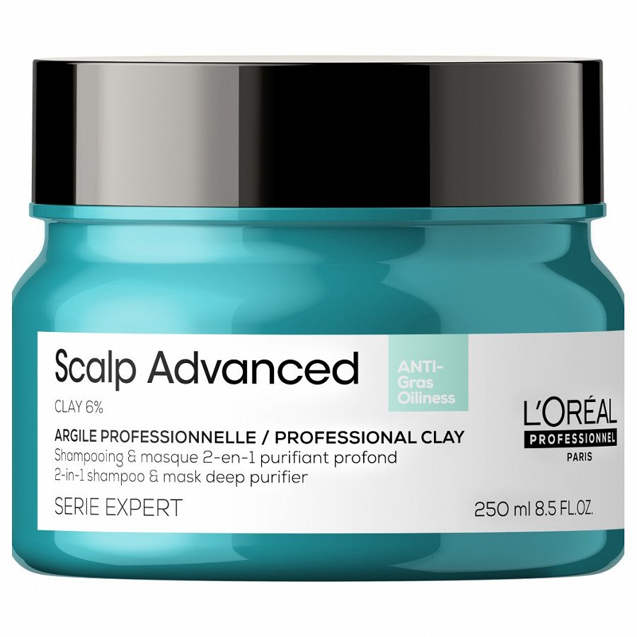 Очищающая маска - шампунь для жирной кожи головы scalp advanced anti-oiliness 2-in-1 deep purifier clay L′Oréal Professionnel Paris, 250 мл
Очищающая маска - шампунь для жирной кожи головы scalp advanced anti-oiliness 2-in-1 deep purifier clay L′Oréal Professionnel Paris, 250 мл