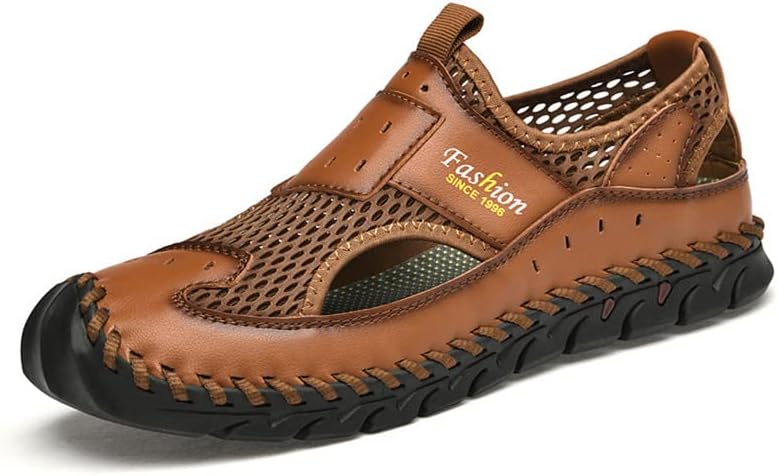 Мужские сандалии LLTMALL с закрытым носком, летние, дышащие, удобные, из кожи и сетки, повседневные, для прогулок на открытом воздухе, коричневый
Мужские сандалии LLTMALL с закрытым носком, летние, дышащие, удобные, из кожи и сетки, повседневные, для прогулок на открытом воздухе, коричневый