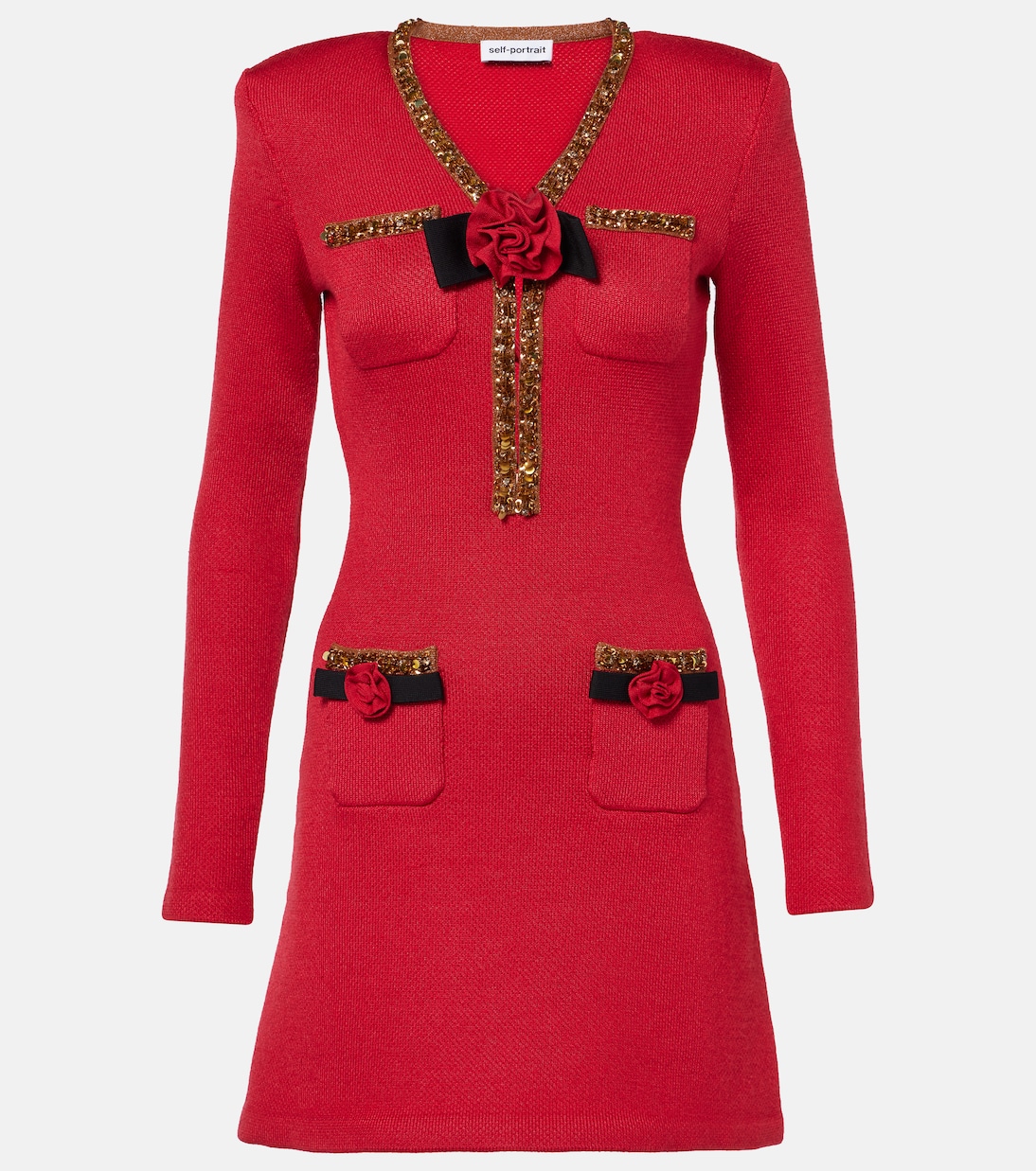 Мини-платье с цветочной аппликацией Self-Portrait, красный
Мини-платье с цветочной аппликацией Self-Portrait, красный