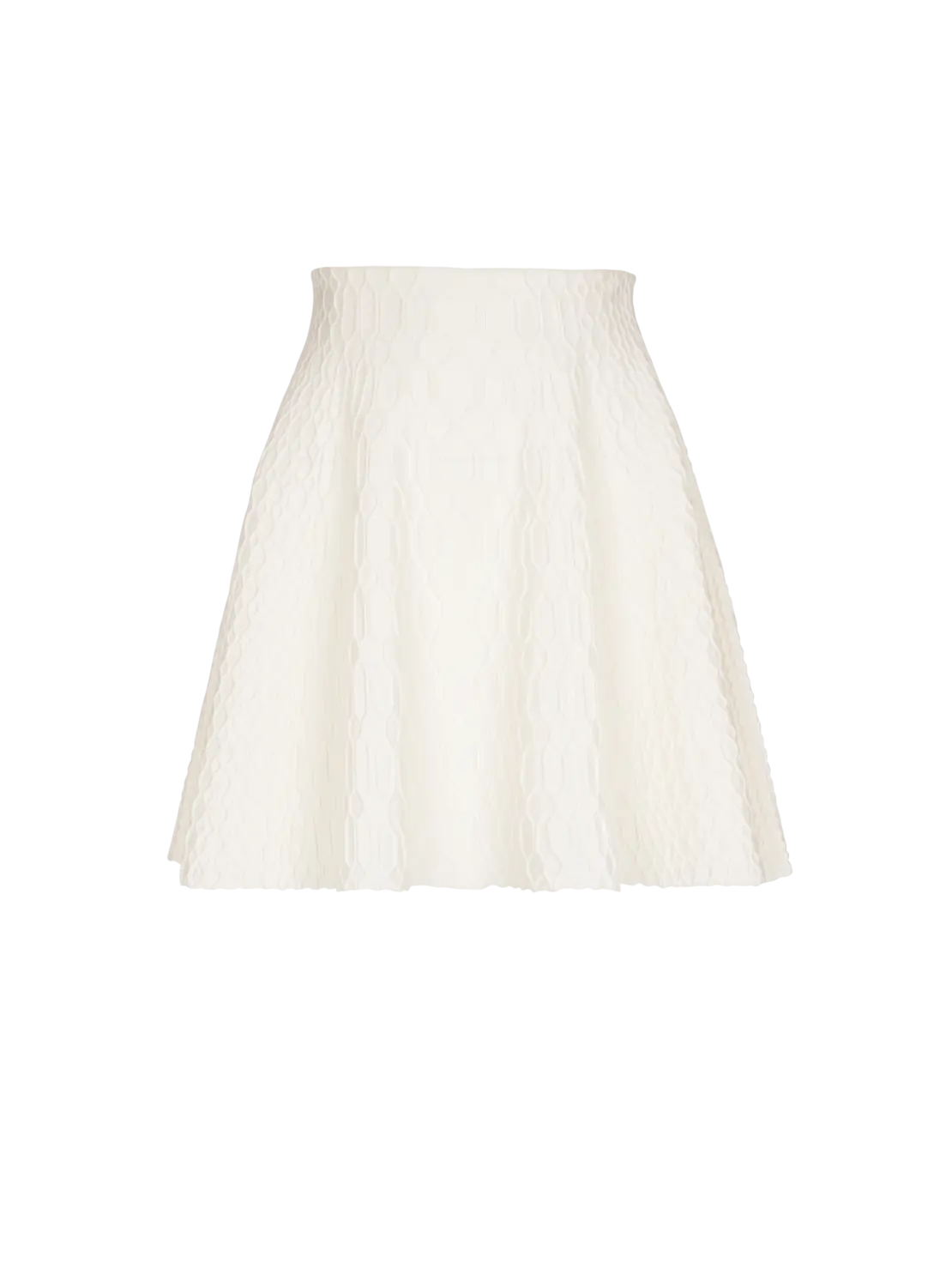 Расклешенная юбка из трикотажа под крокодила Balmain, белый/красный
Расклешенная юбка из трикотажа под крокодила Balmain, белый/красный