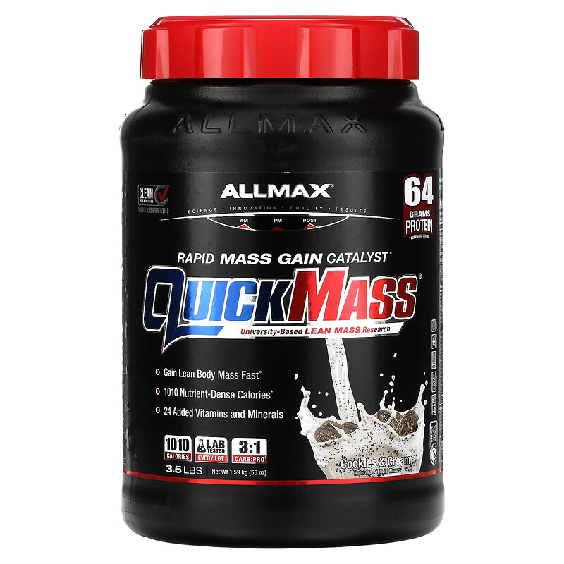 ALLMAX, QuickMass, катализатор для быстрого набора массы, печенье и сливки, 1,59 кг (3,5 фунта)
ALLMAX, QuickMass, катализатор для быстрого набора массы, печенье и сливки, 1,59 кг (3,5 фунта)
