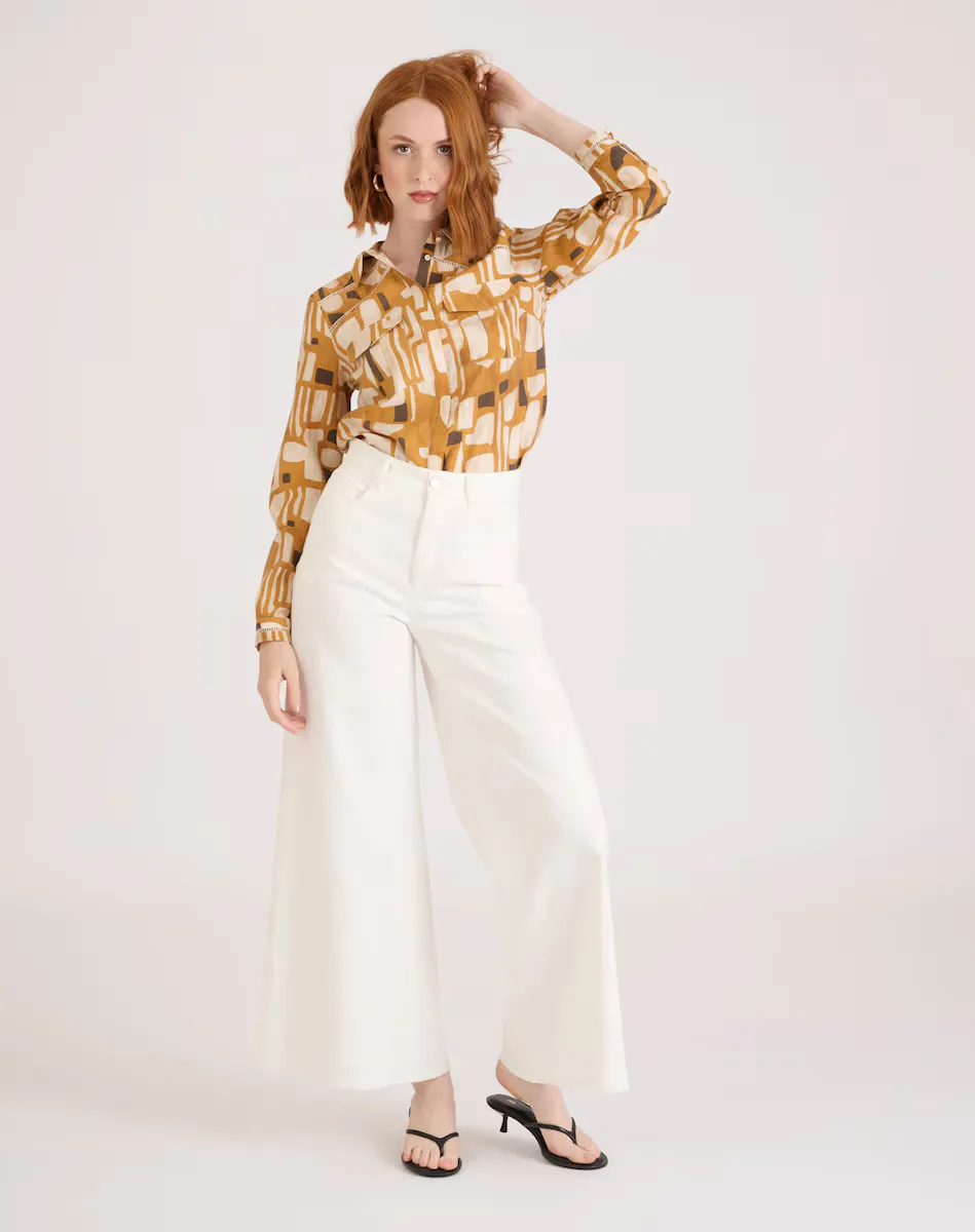 Женские брюки свободного кроя с высокой посадкой Naf Naf, белый
Женские брюки свободного кроя с высокой посадкой Naf Naf, белый