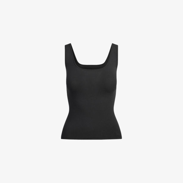 Майка Skims с круглым вырезом, черный 
Майка Skims с круглым вырезом, черный