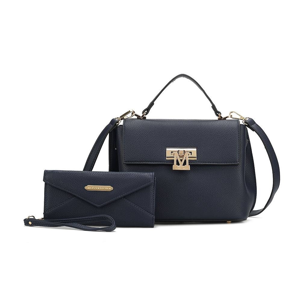 Женская сумка-саквояж из веганской кожи Mkf Collection с кошельком на ремешке от Mia K — 2 предмета MKF Collection, темно-синий
Женская сумка-саквояж из веганской кожи Mkf Collection с кошельком на ремешке от Mia K — 2 предмета MKF Collection, темно-синий