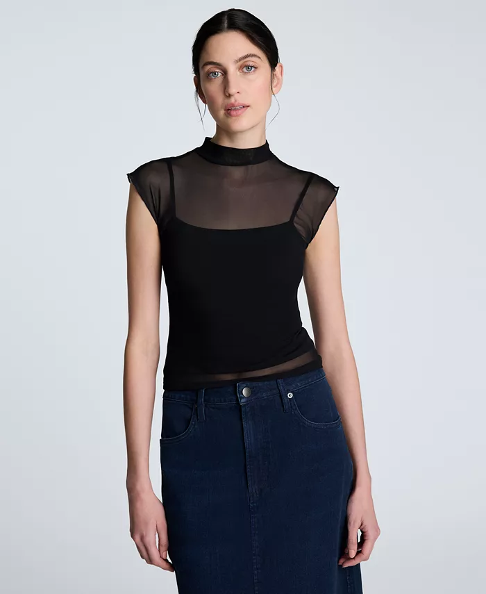 Женский многослойный топ без рукавов с воротником-стойкой Kenneth Cole, черный
Женский многослойный топ без рукавов с воротником-стойкой Kenneth Cole, черный