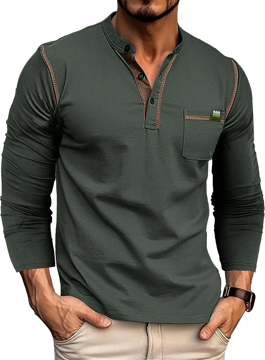 Мужская футболка Henley с длинным рукавом Hbufnha
Мужская футболка Henley с длинным рукавом Hbufnha