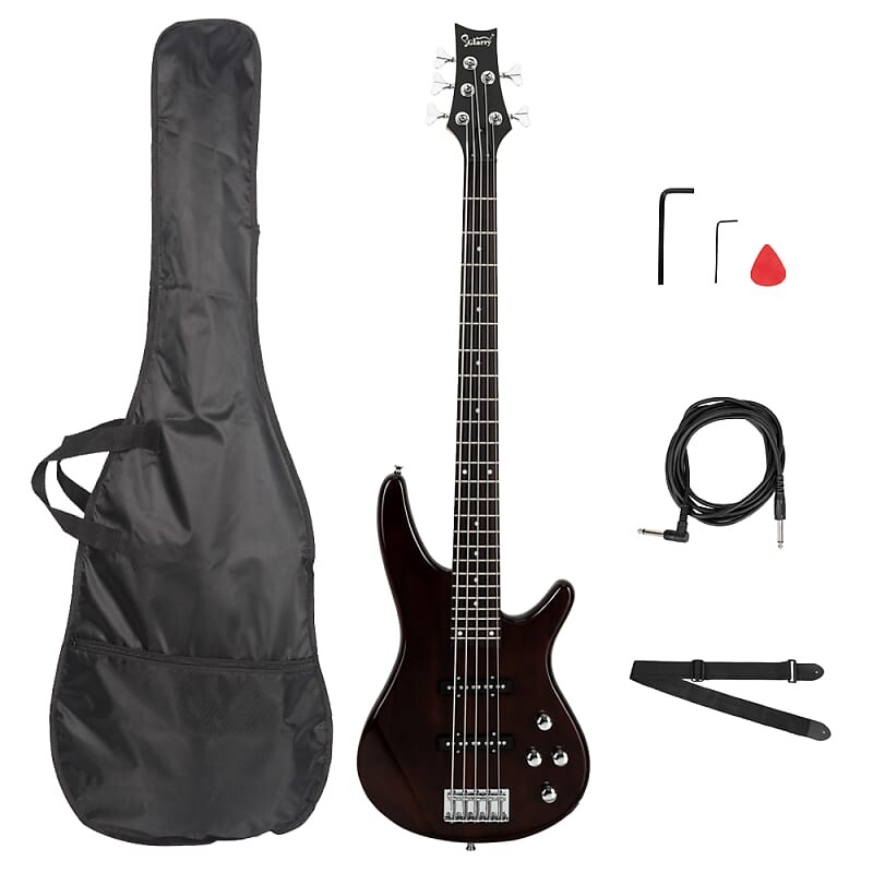 Басс гитара Glarry Brown GIB Electric 5 String Bass Guitar Full Size Bag Strap Pick Connector Wrench Tool
Басс гитара Glarry Brown GIB Electric 5 String Bass Guitar Full Size Bag Strap Pick Connector Wrench Tool