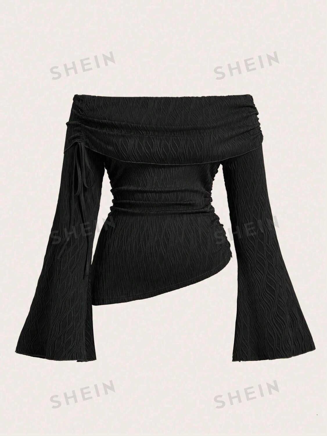 EZwear Футболка больших размеров, детали на кулиске, открытые плечи, асимметричный подол Shein, черный
EZwear Футболка больших размеров, детали на кулиске, открытые плечи, асимметричный подол Shein, черный