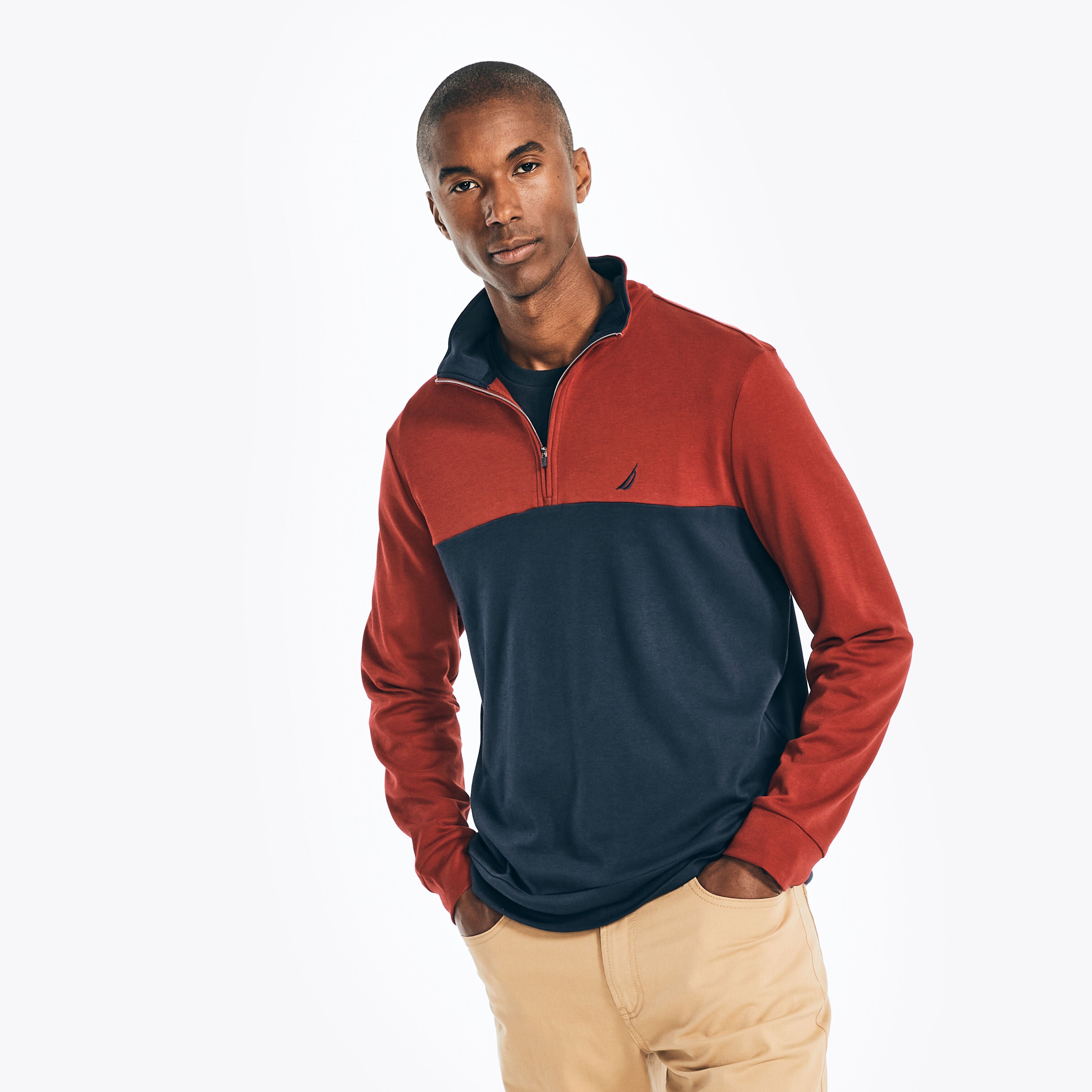 Мужская толстовка Nautica Colorblock с застежкой-молнией на четверть длины, цвет biking red
Мужская толстовка Nautica Colorblock с застежкой-молнией на четверть длины, цвет biking red