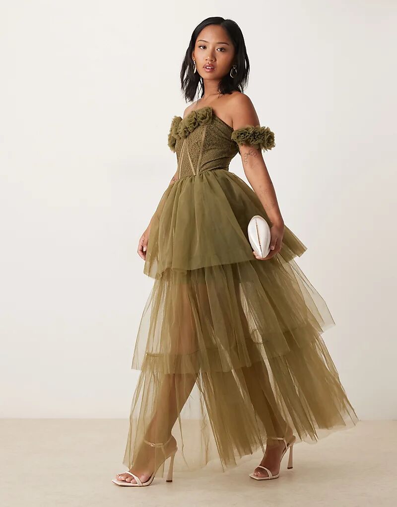 Платье-макси с корсетом из кружева и бисера Petite rosette, насыщенного оливкового цвета
Платье-макси с корсетом из кружева и бисера Petite rosette, насыщенного оливкового цвета