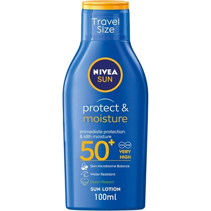 Солнцезащитный лосьон для защиты и увлажнения SPF 50 Travel Size 100 мл Nivea
Солнцезащитный лосьон для защиты и увлажнения SPF 50 Travel Size 100 мл Nivea