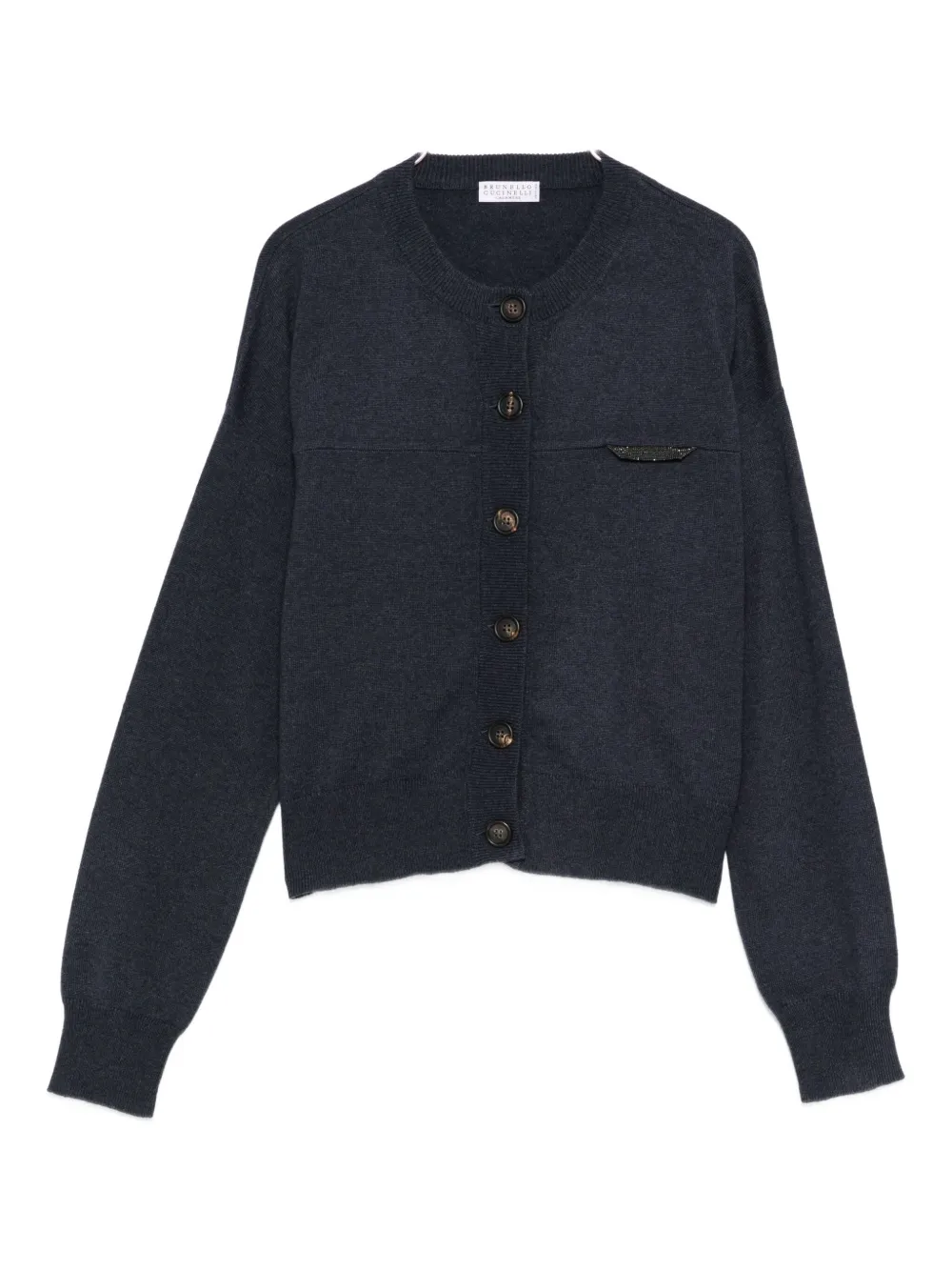 Кашемировый кардиган на пуговицах Brunello Cucinelli, синий
Кашемировый кардиган на пуговицах Brunello Cucinelli, синий