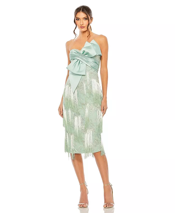 Женское платье с бантом на груди, омбре и бахромой Mac Duggal, зеленый
Женское платье с бантом на груди, омбре и бахромой Mac Duggal, зеленый