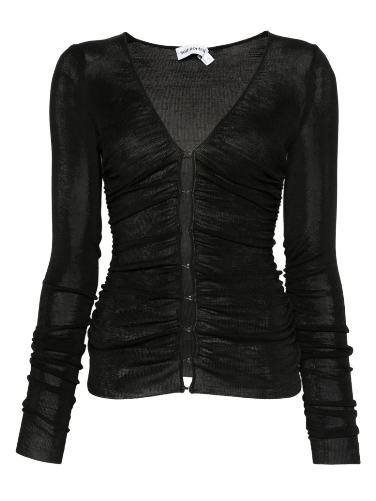 Футболка с длинными рукавами и пуговицами «Автопортрет» Self-Portrait, черный
Футболка с длинными рукавами и пуговицами «Автопортрет» Self-Portrait, черный