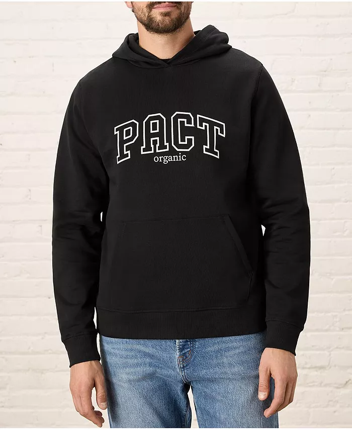 Мужская графическая худи из органического хлопка с облачным флисом Pact, серый 
Мужская графическая худи из органического хлопка с облачным флисом Pact, серый