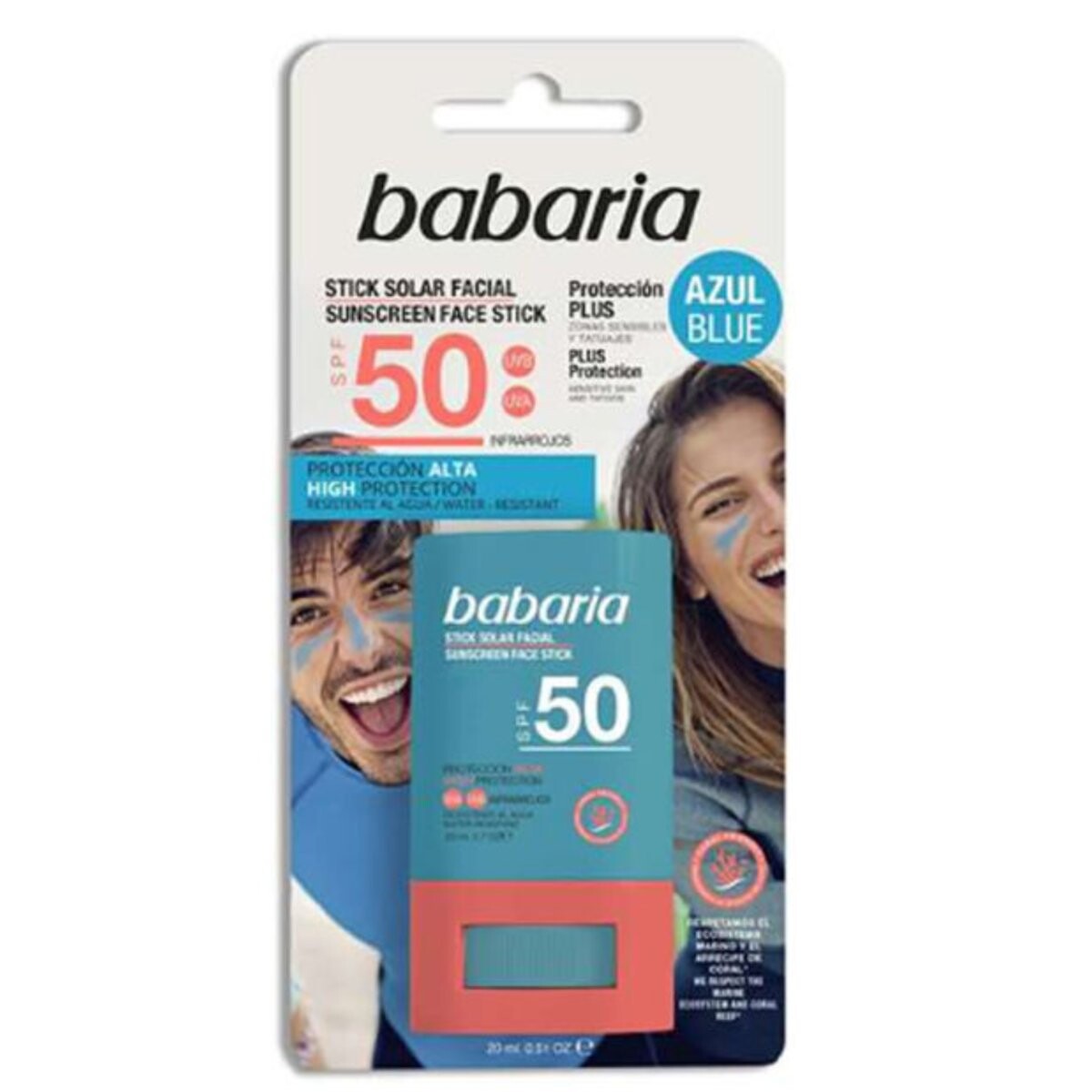 Babaria Blue Face Sun Stick, защитный и увлажняющий стик для лица и чувствительных зон
Babaria Blue Face Sun Stick, защитный и увлажняющий стик для лица и чувствительных зон