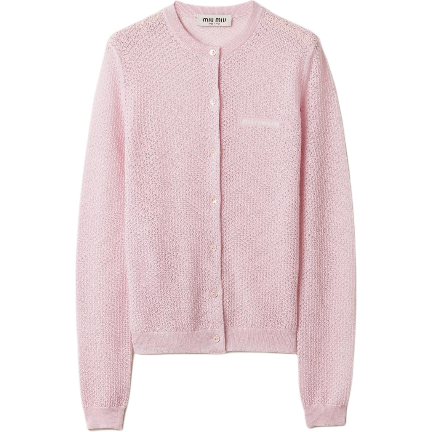 Кардиган на пуговицах с круглым вырезом MIU MIU, розовый
Кардиган на пуговицах с круглым вырезом MIU MIU, розовый
