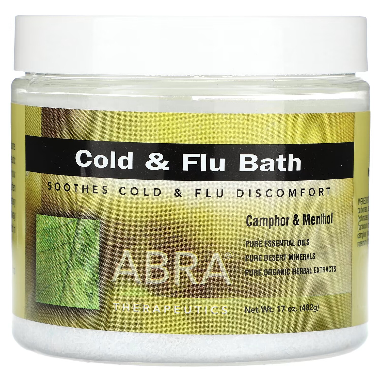 Соль для ванны Abra Therapeutics Cold And Flu Bath Camphor Menthol, 482 г
Соль для ванны Abra Therapeutics Cold And Flu Bath Camphor Menthol, 482 г