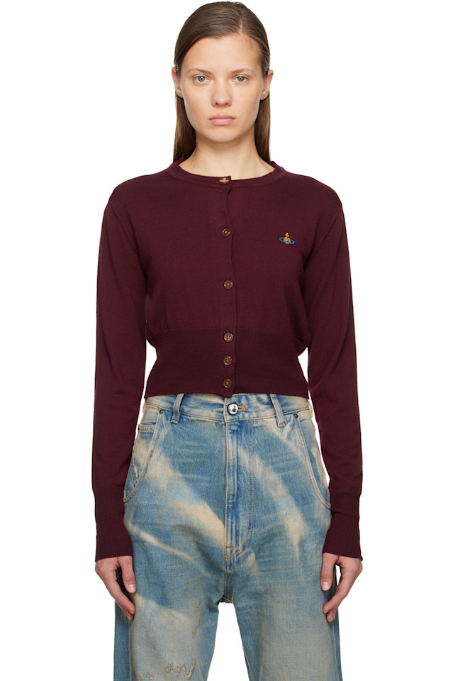 Vivienne Westwood Укороченный кардиган цвета бордо
Vivienne Westwood Укороченный кардиган цвета бордо