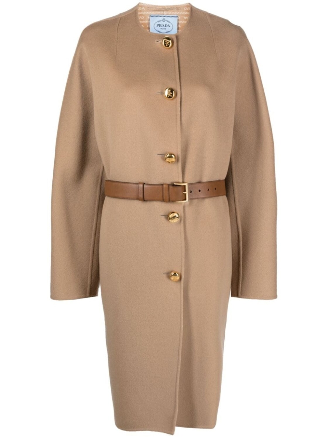 Prada однобортное пальто с поясом, нейтральный цвет
Prada однобортное пальто с поясом, нейтральный цвет