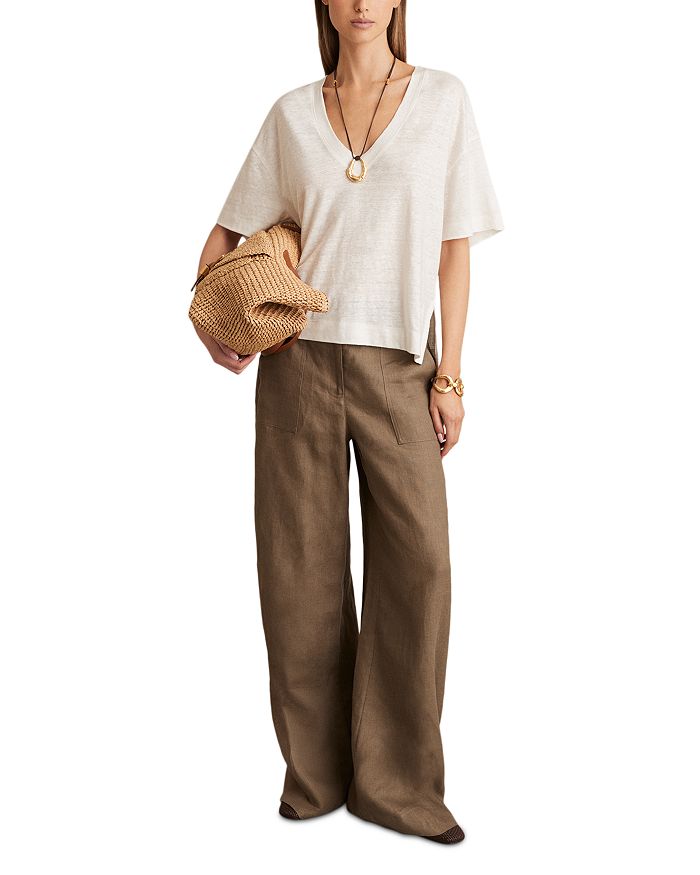 Футболка из льна с V-образным вырезом Ember Relaxed REISS, белый
Футболка из льна с V-образным вырезом Ember Relaxed REISS, белый