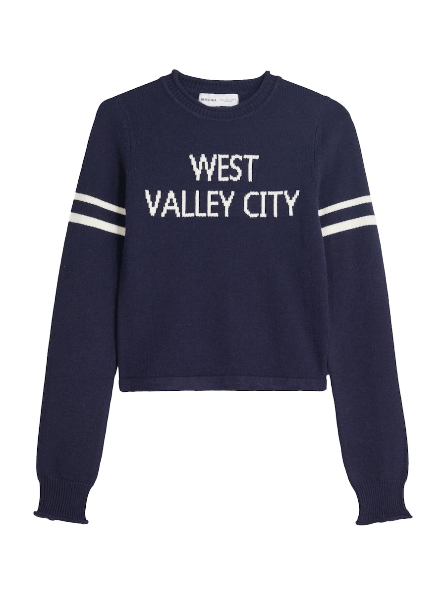Свитер Bershka, темно-синий
Свитер Bershka, темно-синий