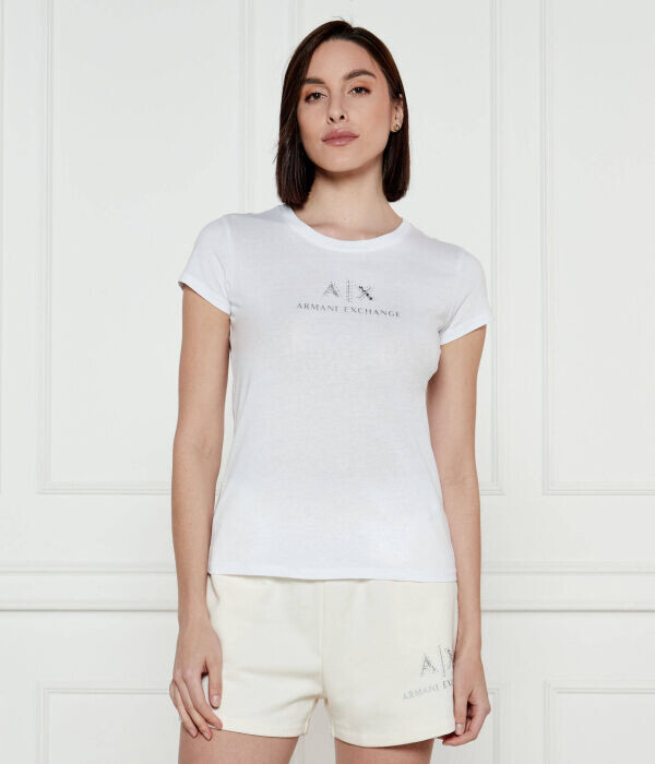 Футболка женская Armani Exchange облегающего кроя хлопковая, белый
Футболка женская Armani Exchange облегающего кроя хлопковая, белый