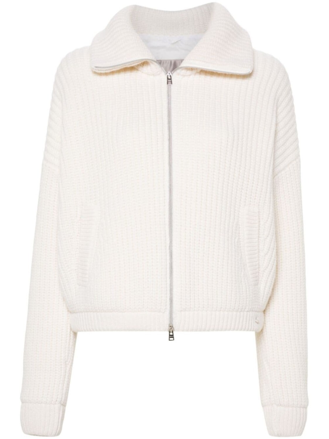 Herno шерстяной кардиган на молнии, белый 
Herno шерстяной кардиган на молнии, белый